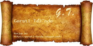 Gerstl Tünde névjegykártya